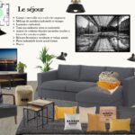 Planche déco pour salon dans appartement cenon (gironde)