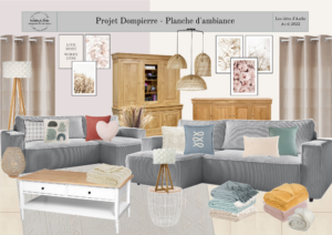 planche d'ambiance pour décoration d'intérieur maison dans l'Ain