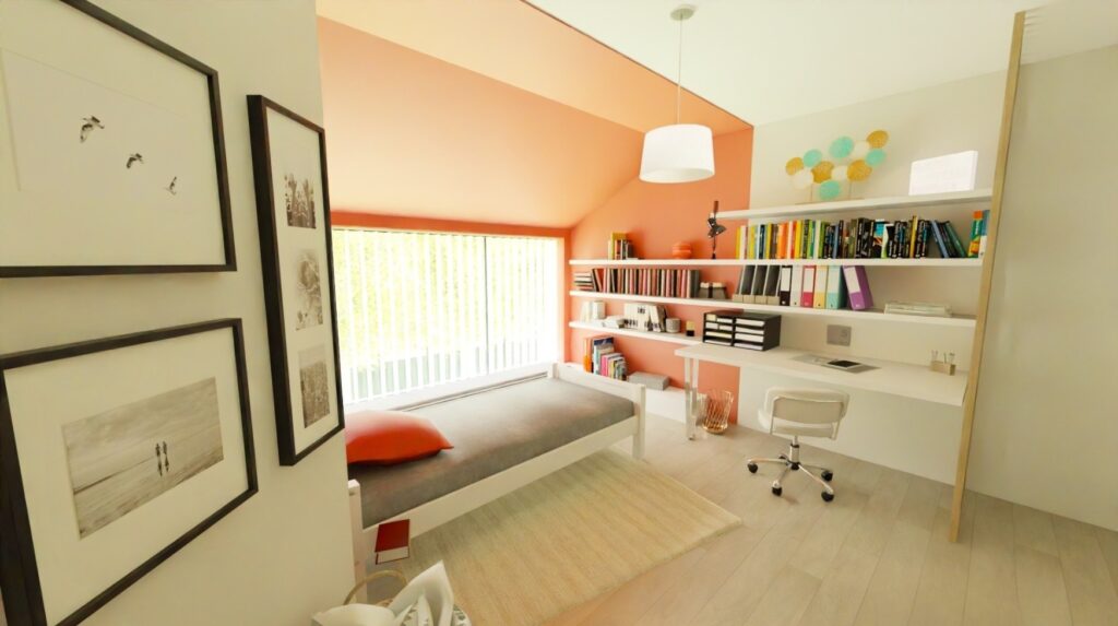 aménagement et décoration d'intérieur d'une chambre dans maison