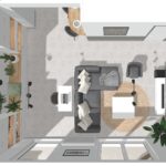 Aménagement et décoration appartement vue de dessus - décoration d'intérieur